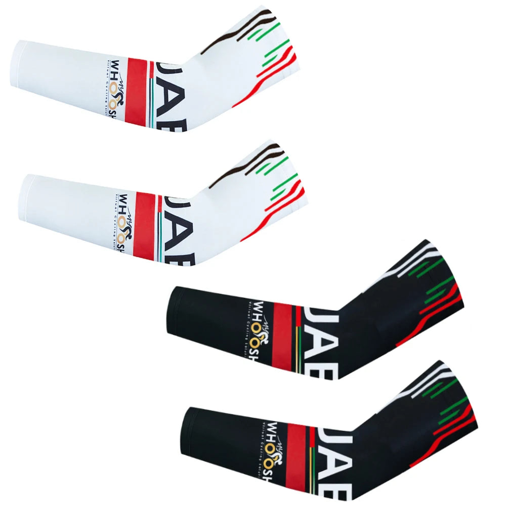 New UAE Team Cycling Arm Warmers Men Quick Dry Sunscreem Ciclismo Arm Protection Anti Slip Bike Accessorries Sport Sleeves