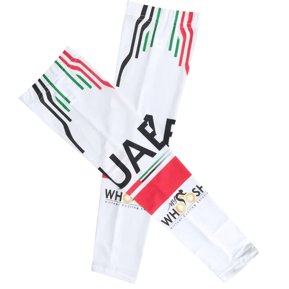 New UAE Team Cycling Arm Warmers Men Quick Dry Sunscreem Ciclismo Arm Protection Anti Slip Bike Accessorries Sport Sleeves