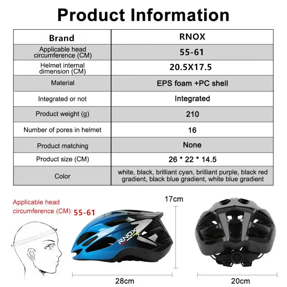 RNOX New Ultralight Cycling Helmet Safety Cap Bicycle Helmet for Women Men Racing Bike Equipments Road MTB Adult Bike Helmets