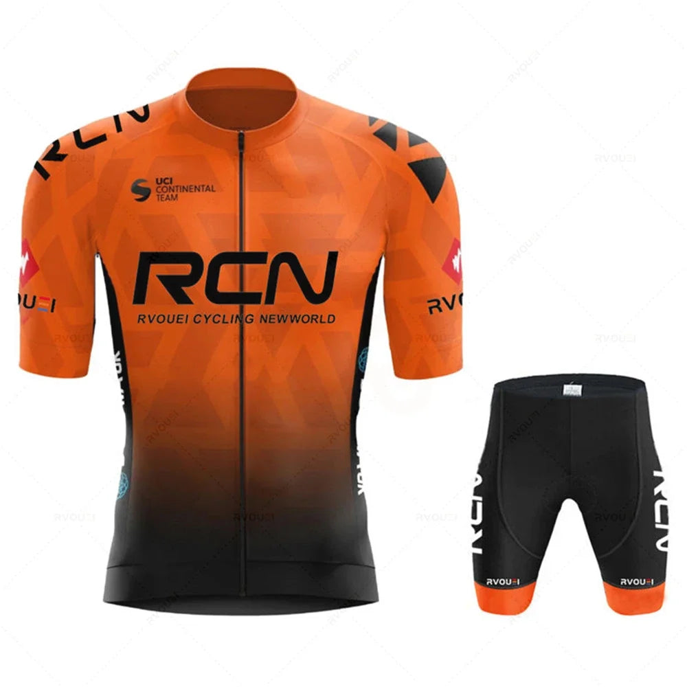 2023 RCN Team Cycling Jersey Set Summer Breathable Road Bicycle Suit Riding Uniform Bike MTB Clothing New Sports Cycling Kits