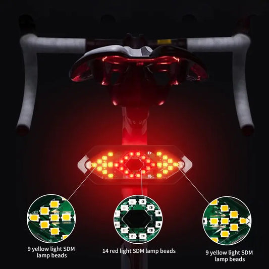 Remote Control Rear Alarm Bicycle Light